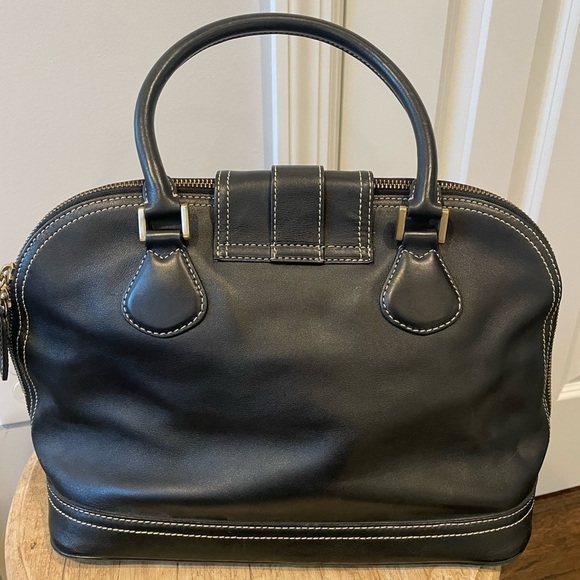 J. Crew Black Leather Satchel Handbag - Picture 4 of 11
